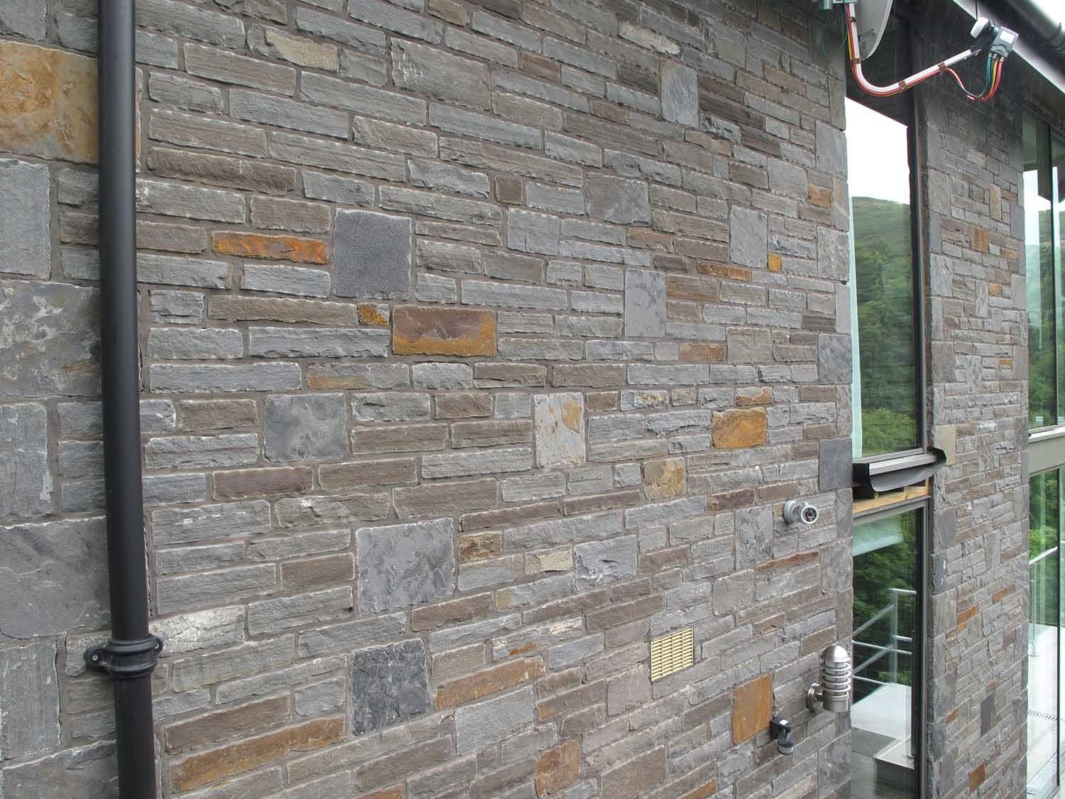 Coursed Welsh Blue Pennant Sandstone Real Stone Cladding UK