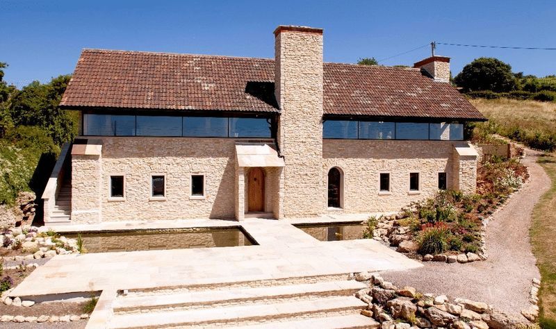 Coursed limestone - home