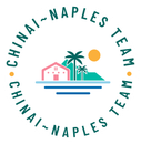 A logo for the chinai-naples team with a house and palm trees in a circle.