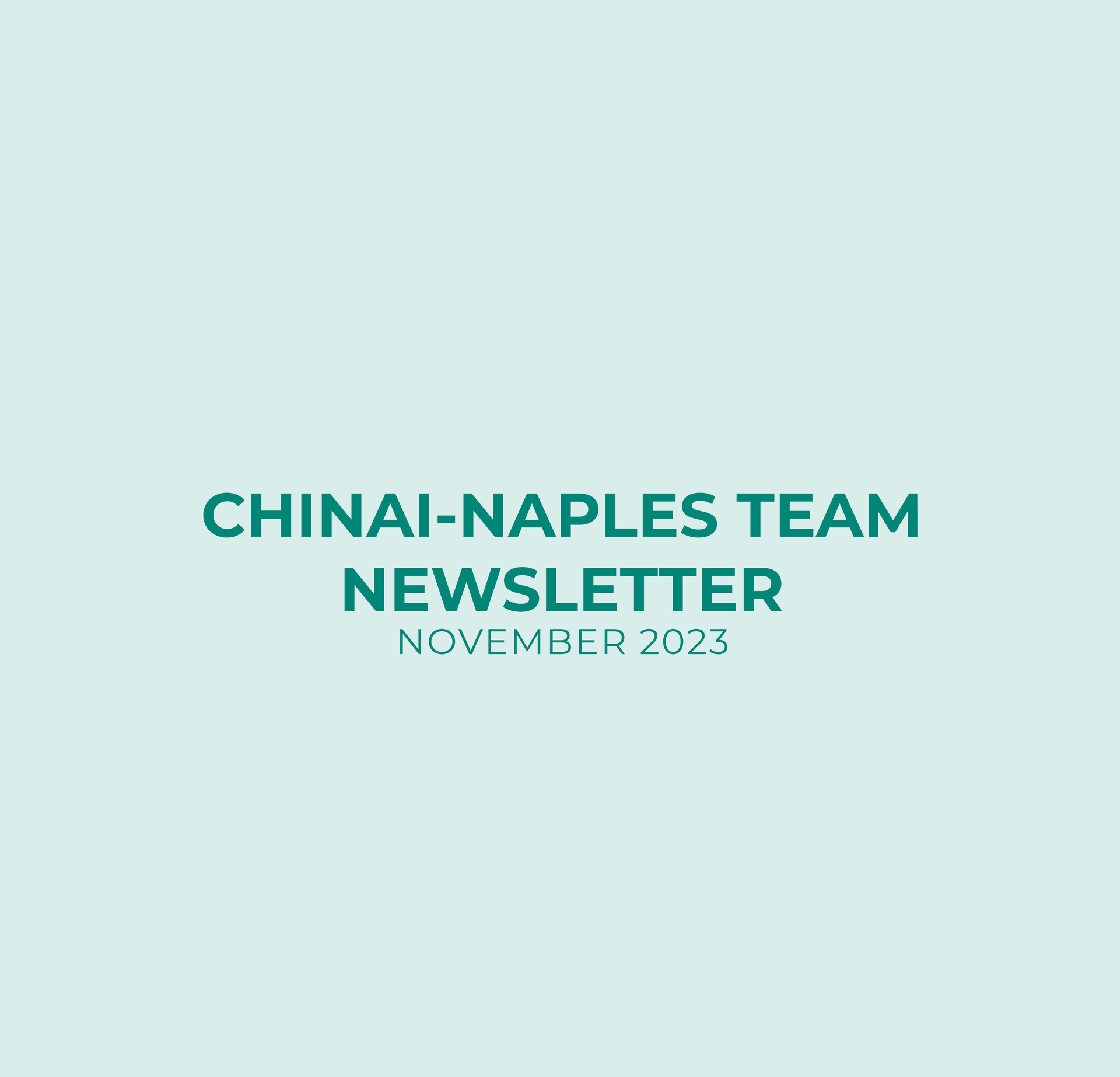 The chinai-naples team newsletter is coming out in november.