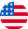 An american flag in a circle on a white background.