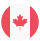 The canadian flag is in a circle with a maple leaf on it.
