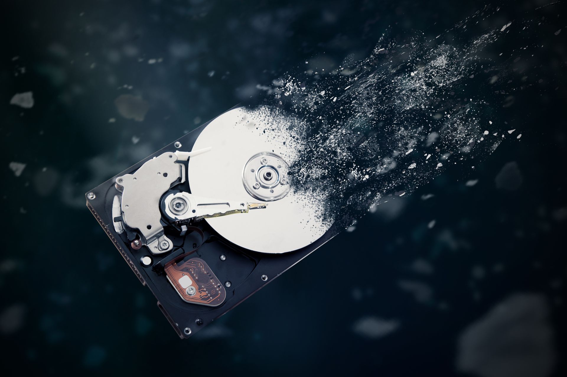 The harddrive turning to ashes