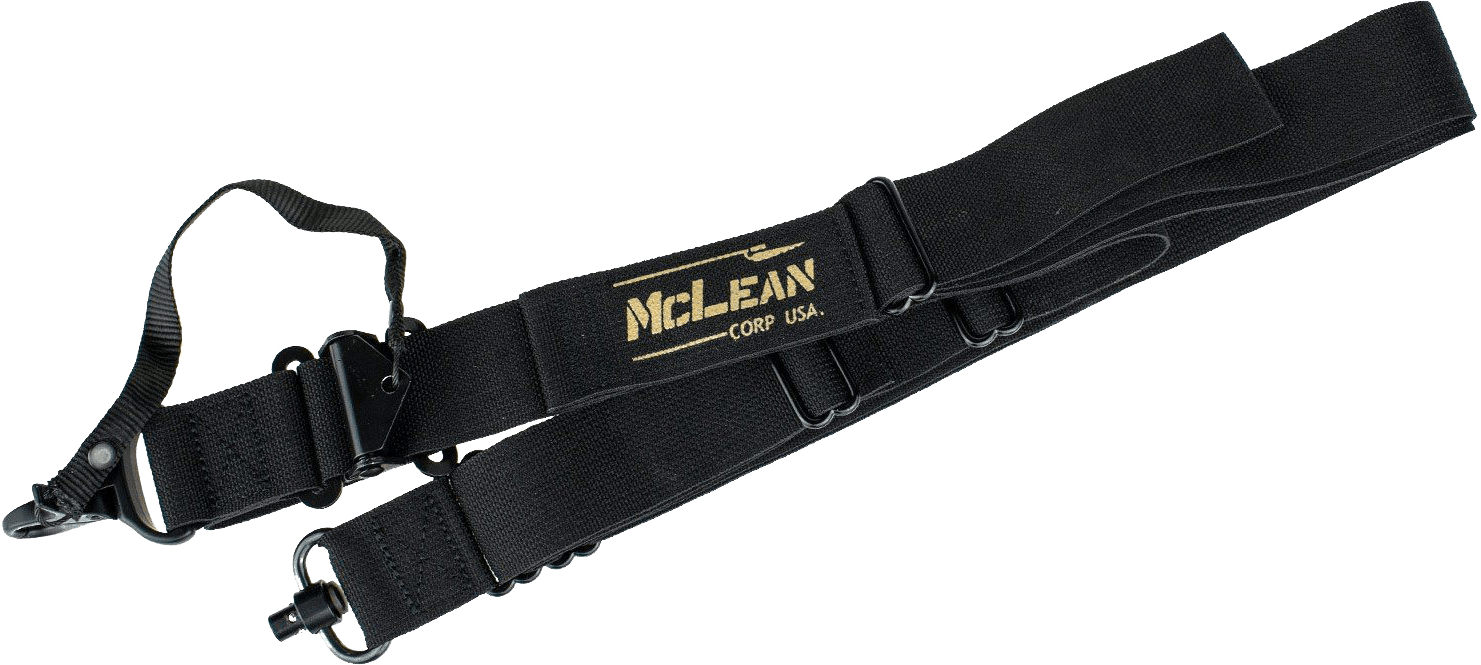 A black sling with the word mclean on it