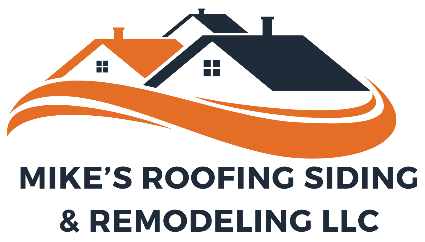 A logo for mike 's roofing siding and remodeling llc.