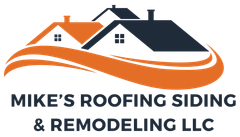 A logo for mike 's roofing siding and remodeling llc.