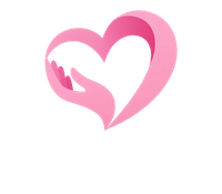 Pink heart with a hand cupping it; symbolizes care and support.