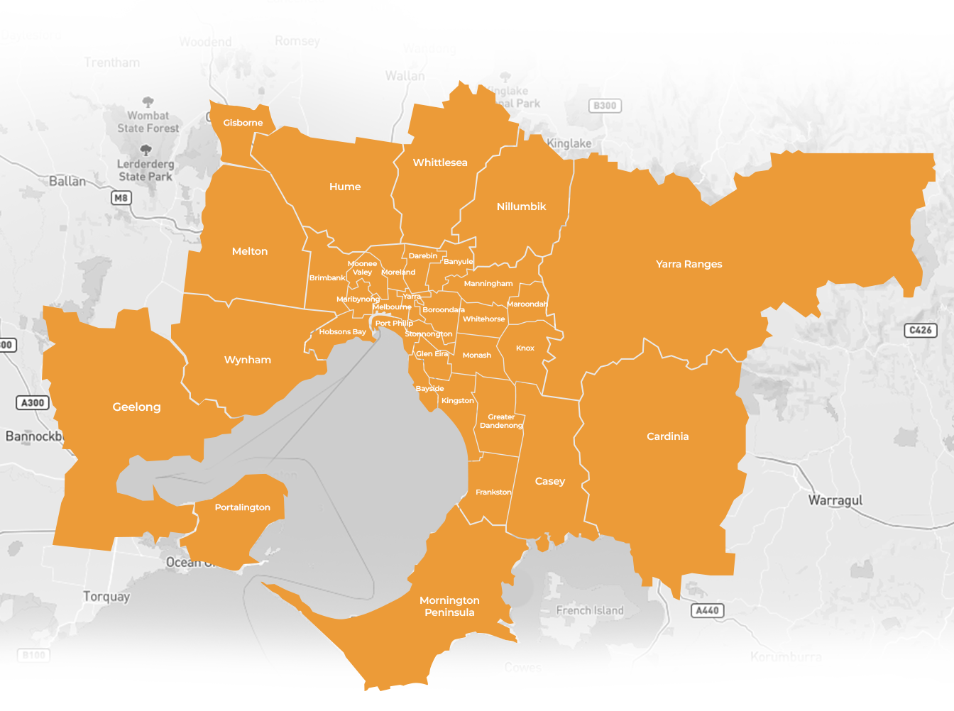 map of Greater Melbourne