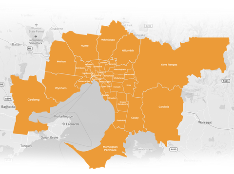 Greater Melbourne map