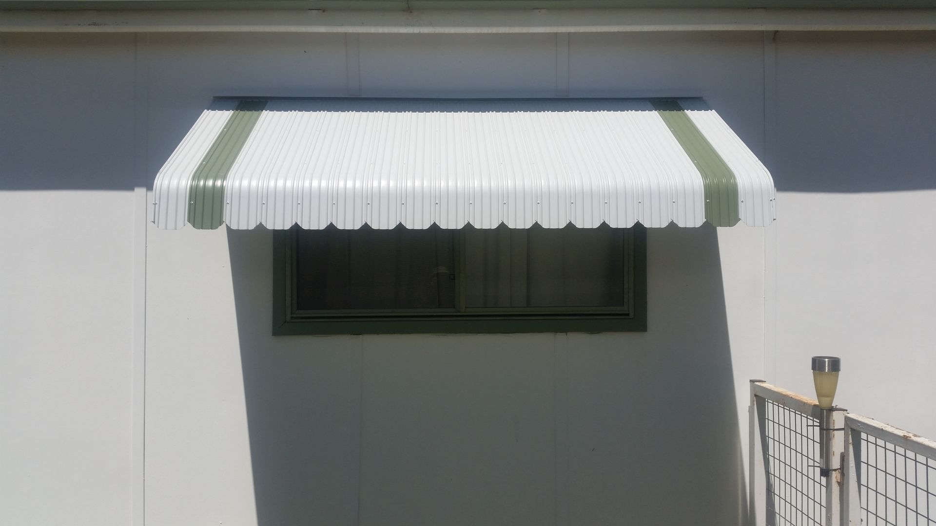 White And Green Awnings - Window Coverings | Tamworth | BTS Blinds & Awnings