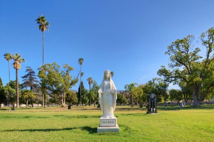 Photos of location, mausoleum and cemetery of 
Abbot & Hast Mortuary, Inc. in Los Angeles, CA