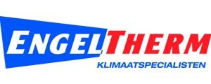 Logo voor EngelTherm, een klimaatspecialist, met blauwe en rode tekst.