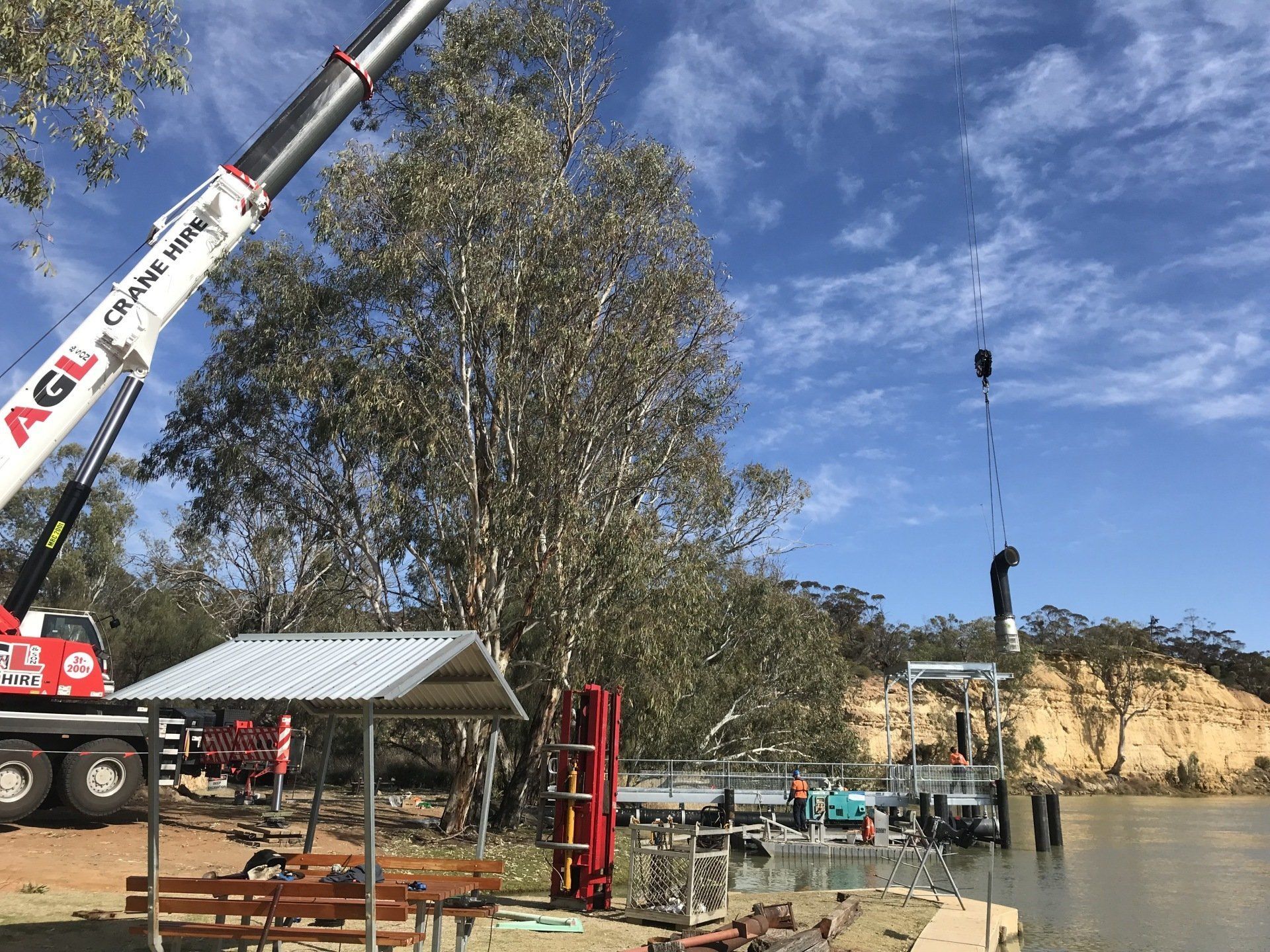 Crane in Action — Adelaide, SA — AGL & Son Crane Hire