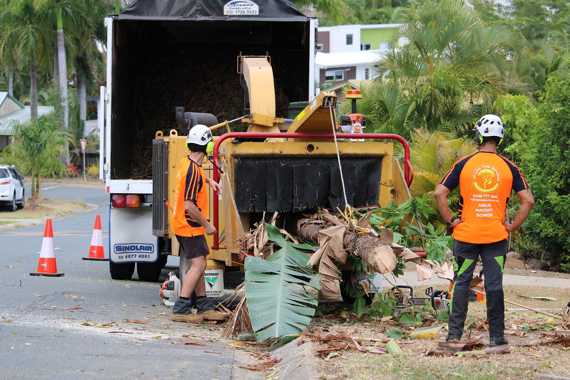 chipping and mulching tree waste