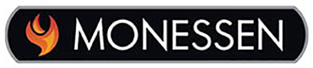 A monessen logo with a flame on it