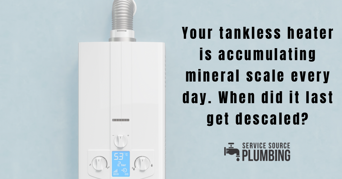 Tankless water heater maintenance Yacolt WA Service Source Plumbing Clark County descaling hard water