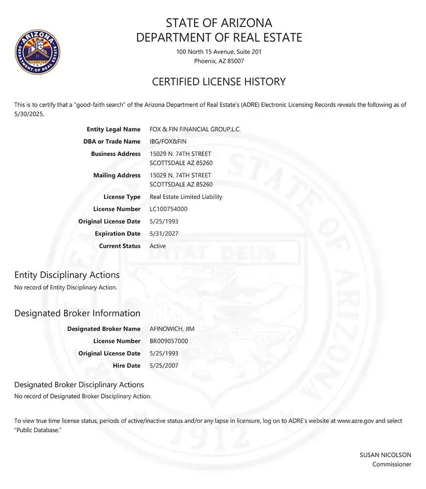 Arizona Real Estate Brokerage License