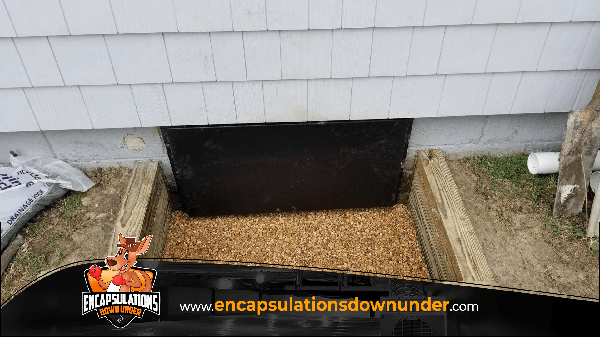 a french drain installed in a crawl space in Muncie, IN