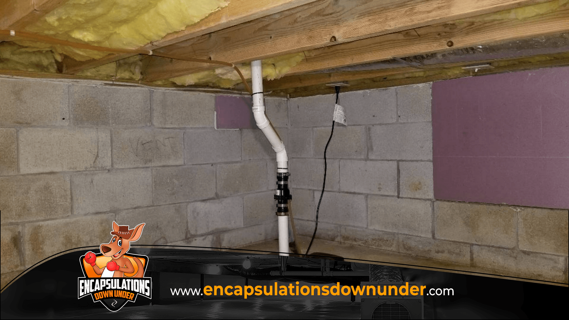 a french drain installed in a crawl space in Muncie, IN