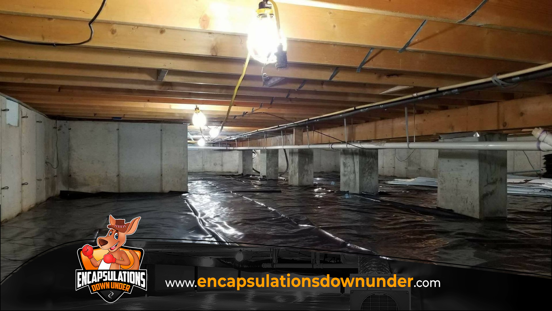 a vapor barrier installed in a  crawl space in Muncie, IN