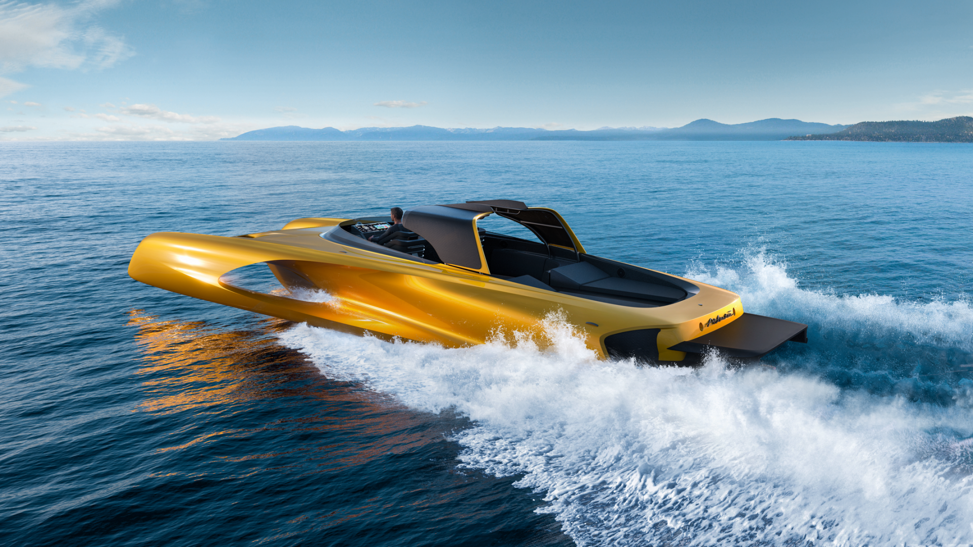 Salome Yacht Rear View on Ocean