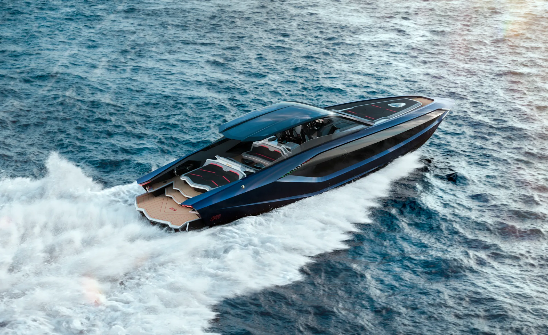 Lamborghini Yacht on Ocean