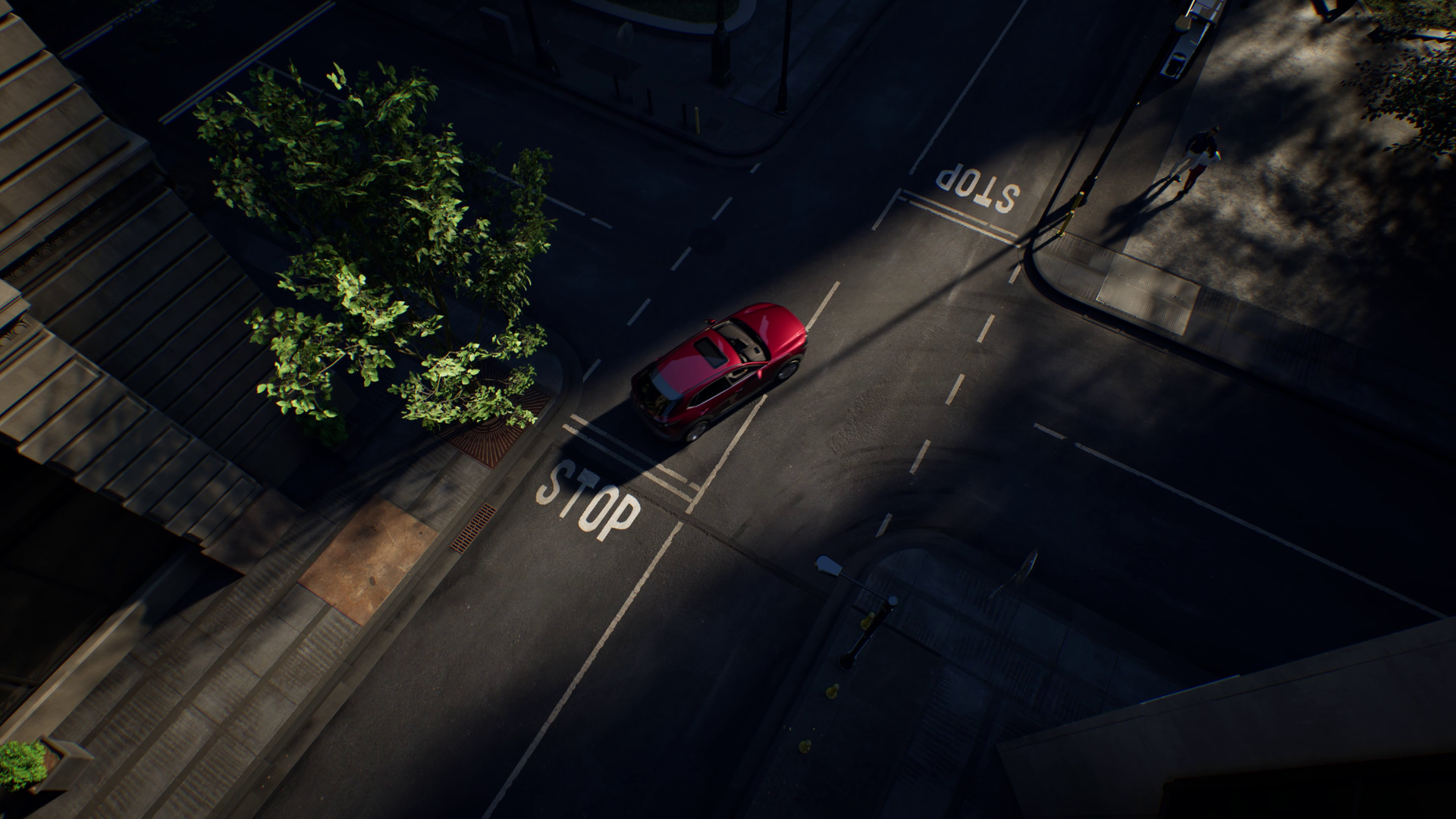 Unreal Engine Mazda driving through city