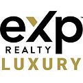 The logo for exp realty luxury is black and gold.