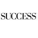 The word success is written in black on a white background.