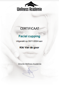 Een certificaat voor gezichtscupping van de wellnessacademie