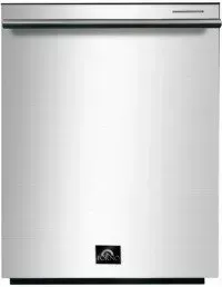 A stainless steel refrigerator freezer with a handle on a white background.