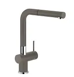 A white kitchen sink with a drain hole in the middle on a white background.