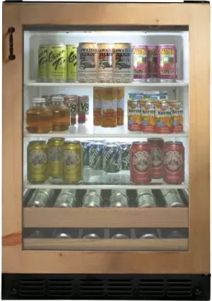 A stainless steel refrigerator freezer with a handle on a white background.