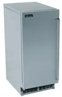 A stainless steel refrigerator freezer with a handle on a white background.