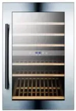 A stainless steel refrigerator freezer with a handle on a white background.