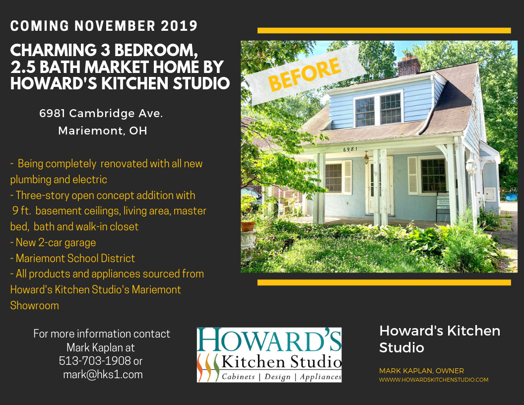 A picture of a house that is being remodeled by howard 's kitchen studio