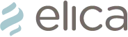 A close up of the elica logo on a white background.