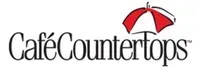 The logo for cafe countertops has a red umbrella on it.
