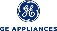 The logo for ge appliances is blue and white.