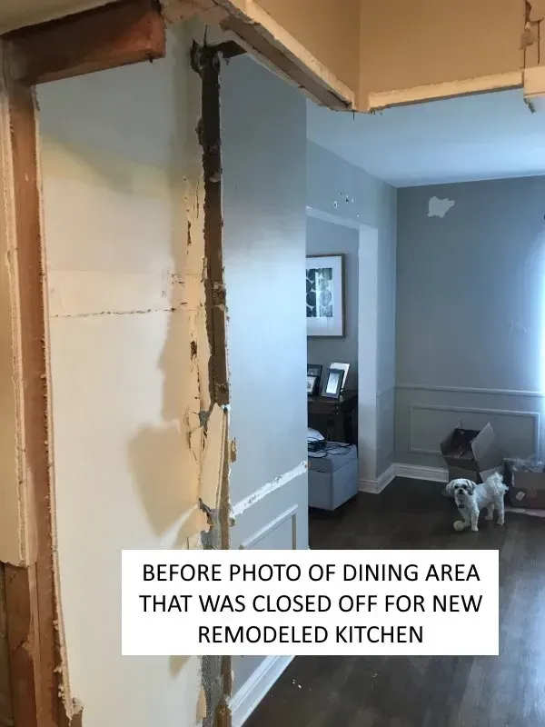 Before photo of dining area that was closed off for new remodeled kitchen