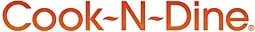 A close up of the cook n dine logo on a white background
