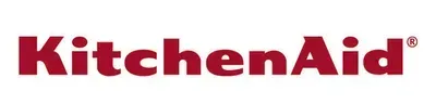 The kitchenaid logo is red and white on a white background.