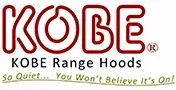 The logo for kobe range hoods is red and white.