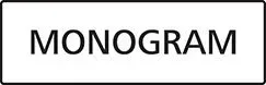 The word monogram is written in black on a white background.