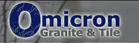 A logo for omicron granite and tile is shown