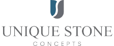 A logo for a company called unique stone concepts.