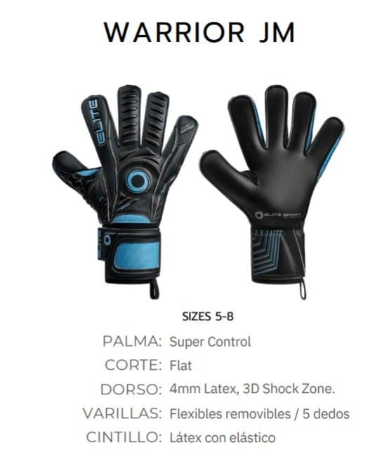 Guantes de portero negros y verde azulado con la etiqueta 