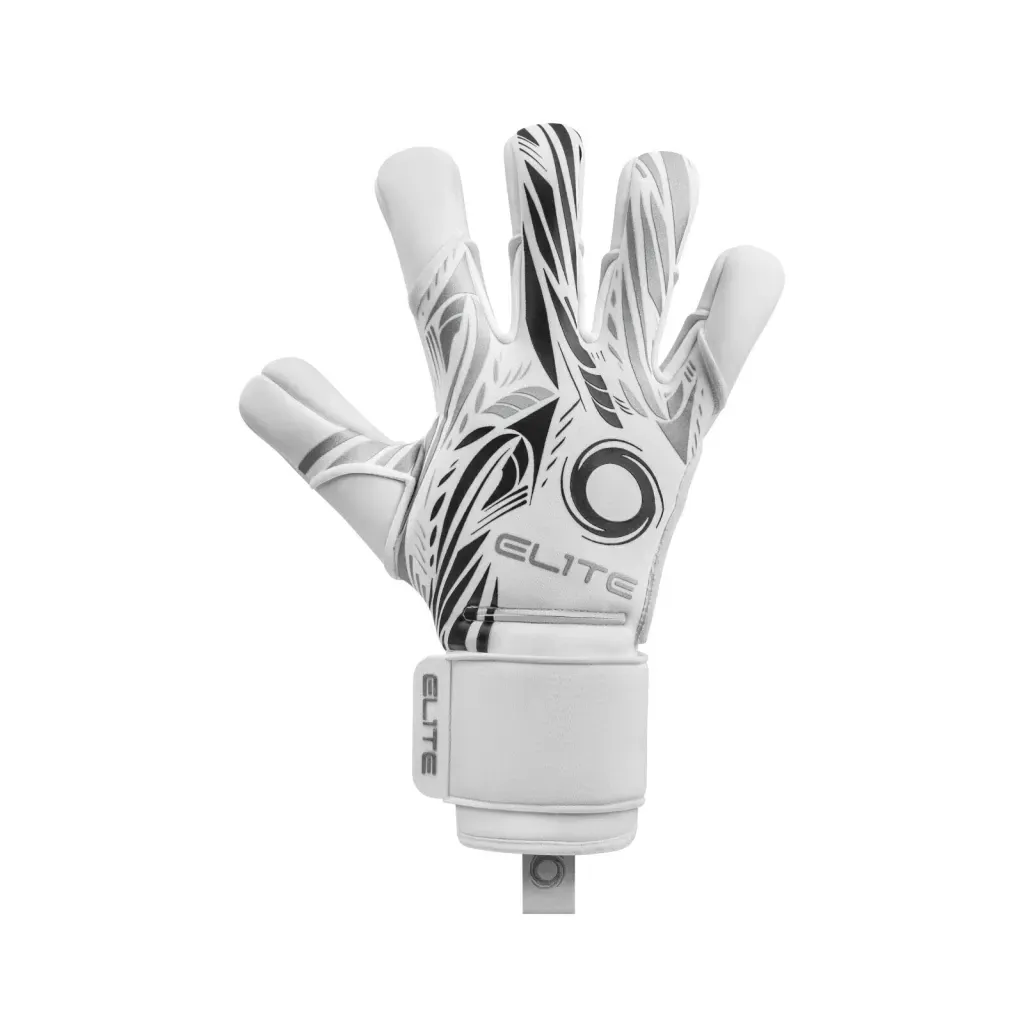 Guante de portero blanco y negro con logo 