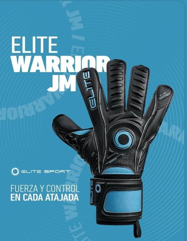 Guantes de portero negros y verde azulado con la etiqueta 