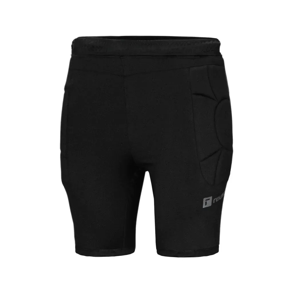 Pantalones cortos protectores acolchados de color negro.